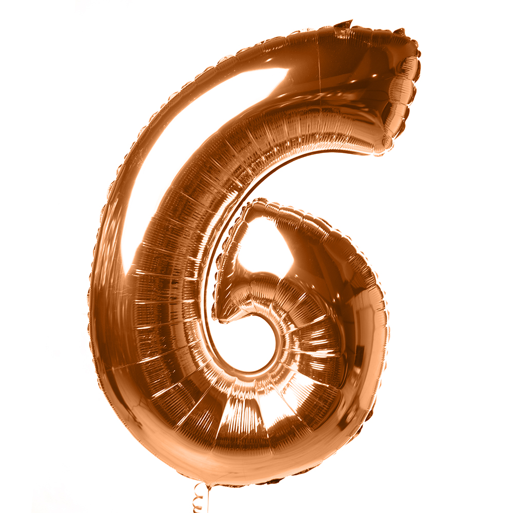 Шар "Цифра 6" Оранжевый Шар "Цифра 6" Оранжевый