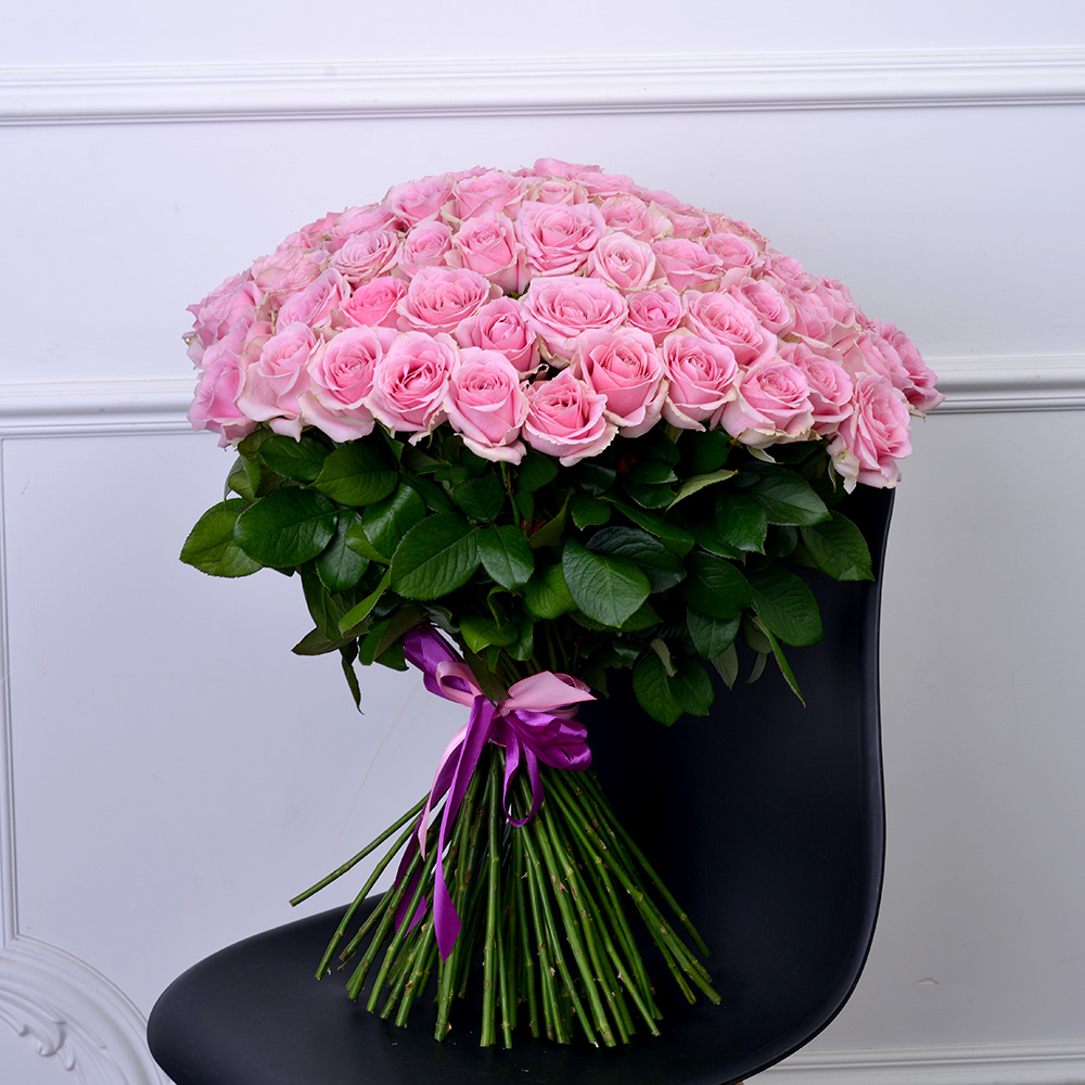 75 розовых роз Premium 60 см 75 розовых роз Premium 60 см