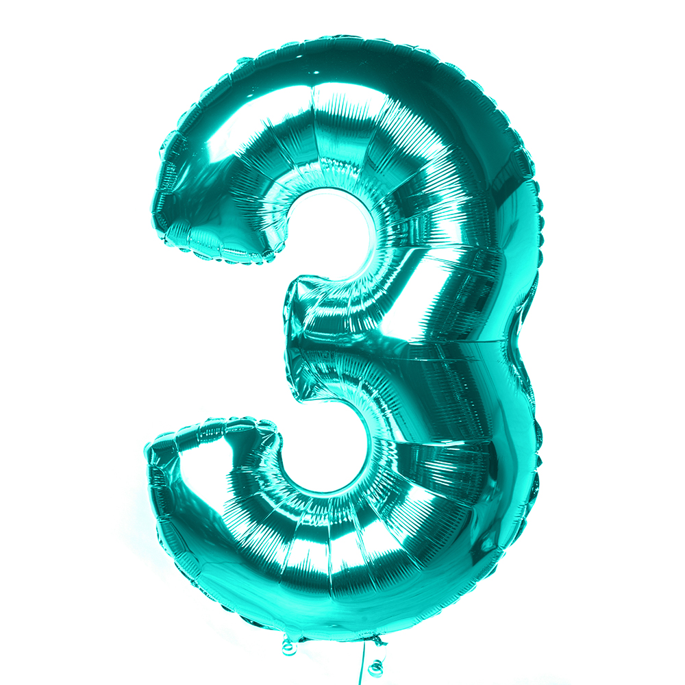 Шар "Цифра 3" Бирюза Шар "Цифра 3" Бирюза