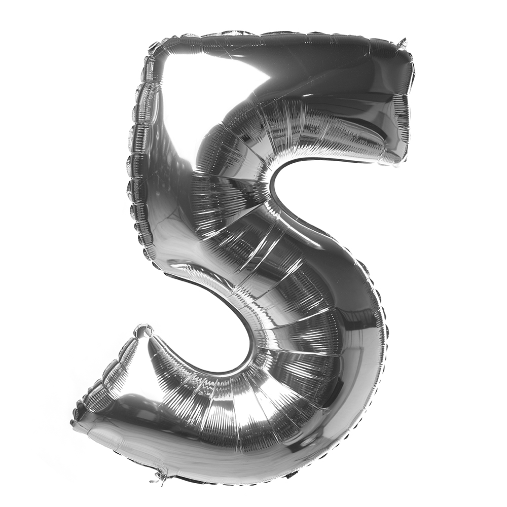 Шар "Цифра 5" Серебро Шар "Цифра 5" Серебро