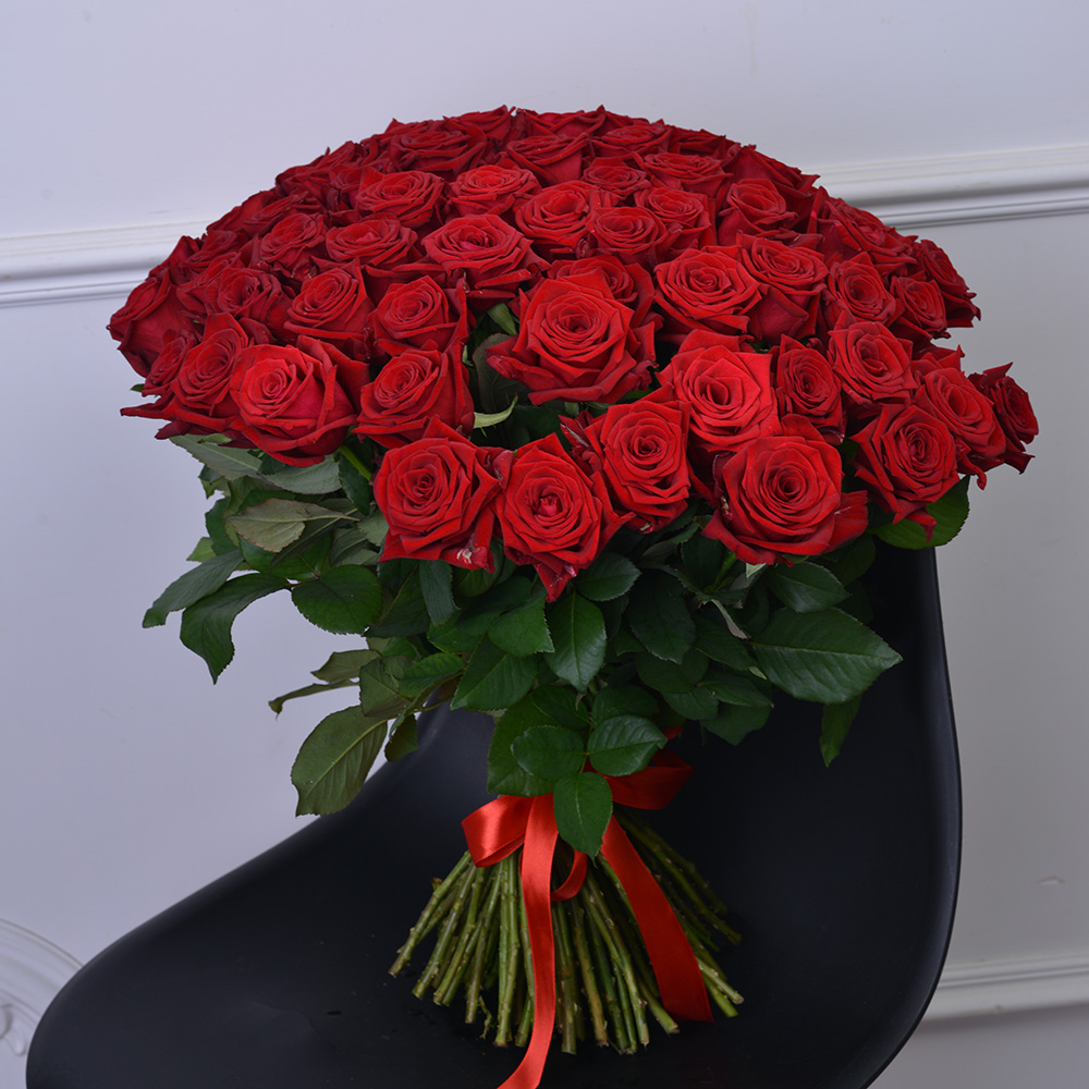 75 красных роз Premium 50 см 75 красных роз Premium 50 см